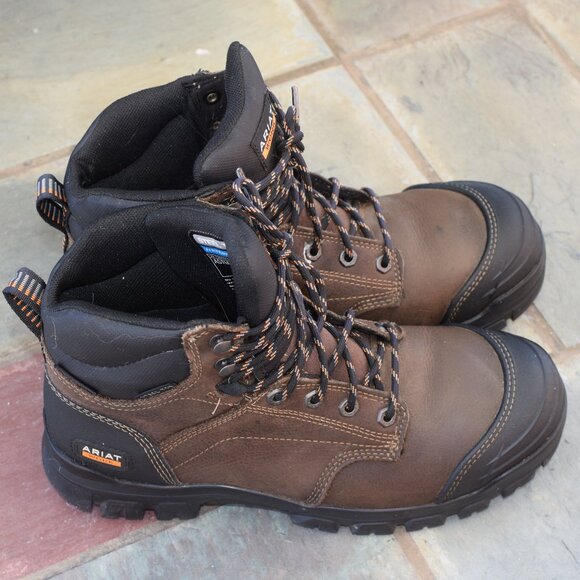 Ariat Leather Treadfast 6" Waterproof Steel Toe Work Boot Style# 10034673 - 10 - Picture 3 of 11